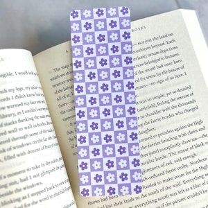 Purple Floral Laminated Bookmark, Bookish Merch, Aesthetic Bookmark, Gift For Book Lovers, Gift for Readers, Flowers, Durable