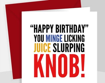 Funny Rude Birthday Card for Him – Offensive Humor, Gag Gift