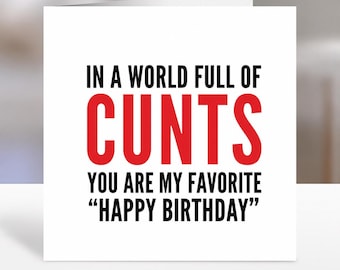 Funny Rude Birthday Card, Savage Adult Humor