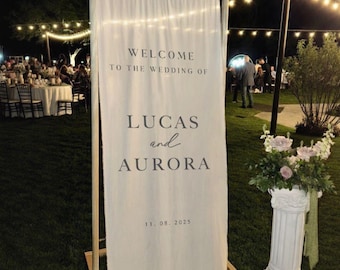 Custom Fabric Wedding Welcome Sign|Wedding Ceremony Sign|Modern Wedding Welcome Sign|Wedding Favors|Welcome To Our Wedding Sign|