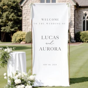 Custom Fabric Wedding Welcome Sign|Wedding Ceremony Sign|Modern Wedding Welcome Sign|Wedding Favors|Welcome To Our Wedding Sign|