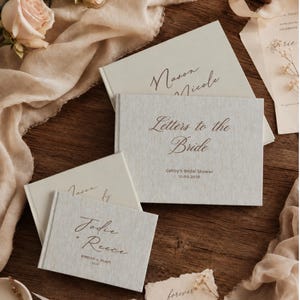 Personalized Linen Wedding Guest Book& Pen Set|Boho Guest Book|Letters to the Bride|Anniversary Gifts|Engagement Scrapbook|Wedding Keepsake