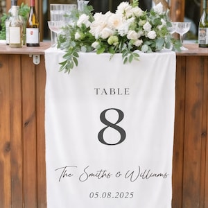 Custom Fabric Table Sign|Fabric Table Number|Custom Wedding Fabric Sign|Fabric Wedding Sign|Linen Wedding Sign|Custom Wedding Sign|Banner