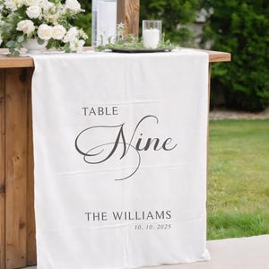 Custom Fabric Table Sign|Fabric Table Number|Custom Wedding Fabric Sign|Fabric Wedding Sign|Linen Wedding Sign|Custom Wedding Sign|Banner