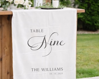 Custom Fabric Table Sign|Fabric Table Number|Custom Wedding Fabric Sign|Fabric Wedding Sign|Linen Wedding Sign|Custom Wedding Sign|Banner