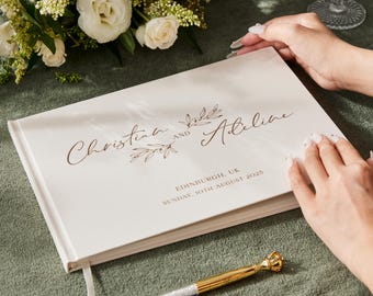 Livre d'or de mariage personnalisé|Livre d'or de réception de mariage personnalisé|Cadeaux d'anniversaire de mariage|Album de fiançailles et d'anniversaire de mariage