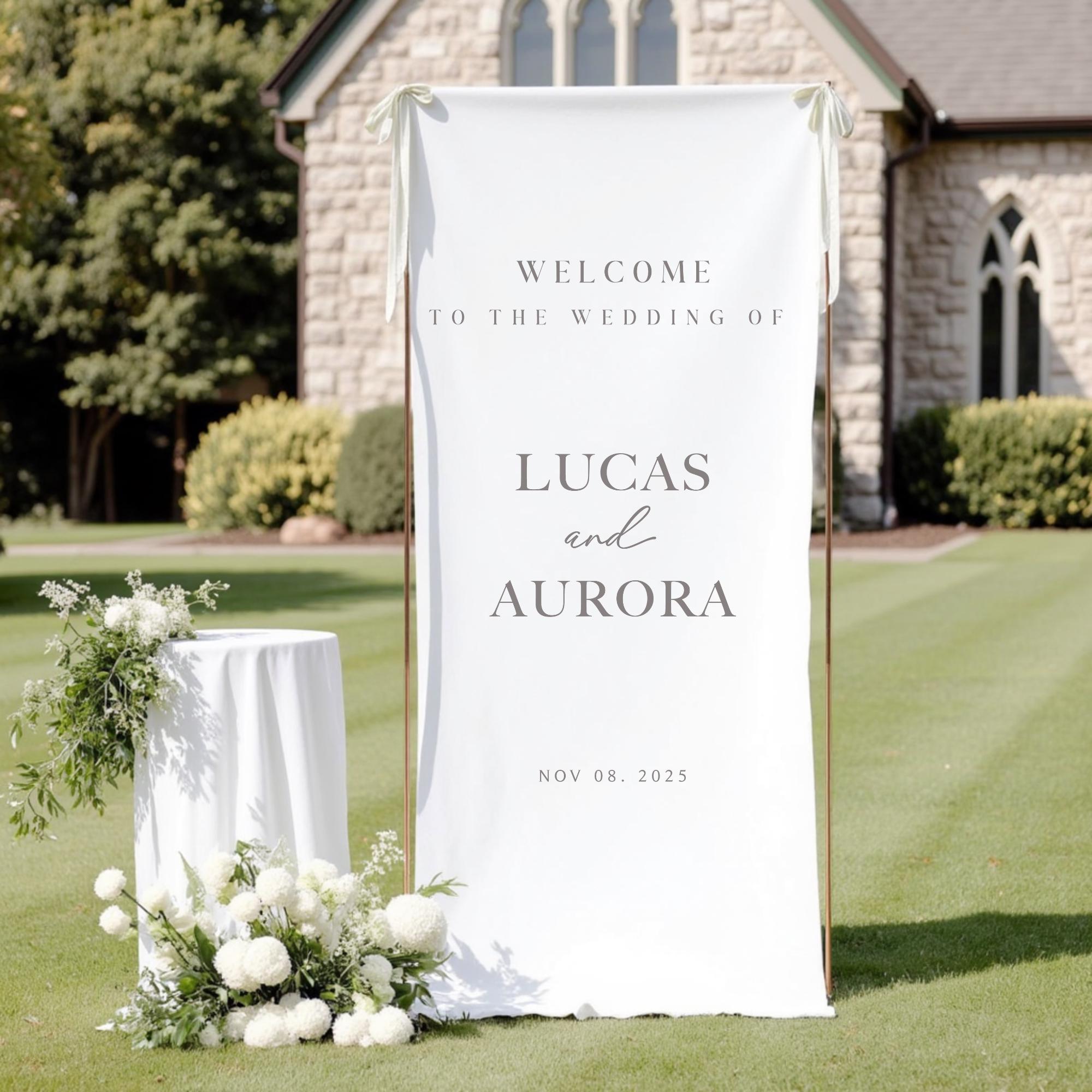 Custom Fabric Wedding Welcome Sign|Wedding Ceremony Sign|Modern Wedding Welcome Sign|Wedding Favors|Welcome To Our Wedding Sign|
