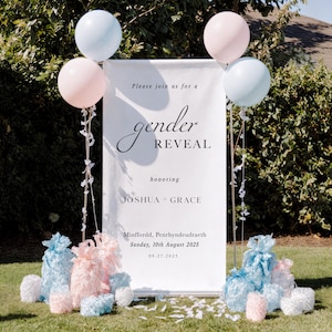 Fabric Gender Reveal Welcome Banner| Custom Gender Reveal Sign | Personalized Gender Reveal Sign | Custom Fabric banner | Baby Party Banner