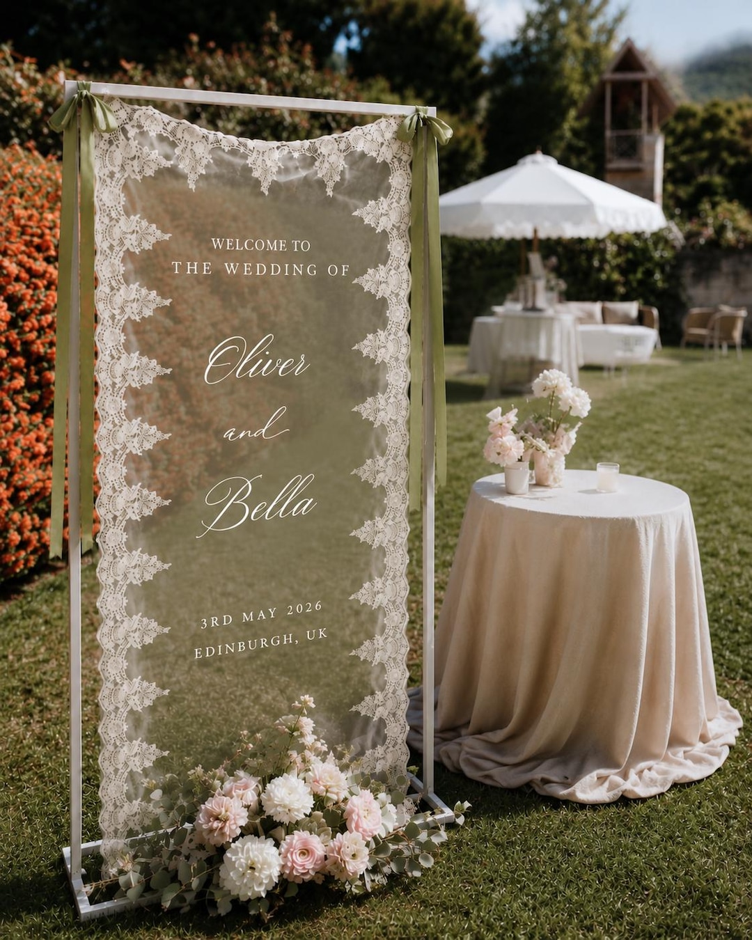 Custom Lace Wedding Welcome Sign wedding Ceremony Sign modern Wedding custom-lace-wedding-welcome-sign-wedding-ceremony-sign-modern-wedding
