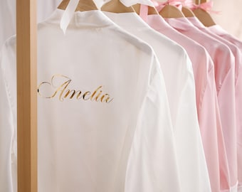 Batas de dama de honor, Bata de encaje de seda, Regalos para damas de honor, Batas para la fiesta nupcial, Regalos para damas de honor, Regalos para la fiesta de bodas, Bata de novia de satén, Regalo