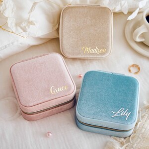 Boîte à bijoux personnalisée • Cadeaux de mariage • Boîte à bijoux de voyage • Cadeau pour une mère • Cadeaux de demoiselle d'honneur • Cadeau pour elle • Cadeau fait main