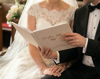 Livre d'or de mariage en lin personnalisé|Livre d'or Polaroid bohème|Lettres à la mariée|Cadeaux d'anniversaire|Album de fiançailles|Souvenir de mariage