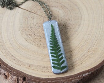 Pressed fern necklace, botanical necklace, real fern jewelry, fern jewelry, nature jewelry, botanical jewelry, cottage core, gold necklace