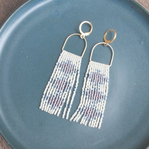 Beaded fringe earrings, bead earrings, seed bead earrings, dangle earrings, long beaded earrings, tassel earrings, fringe earrings, boho
