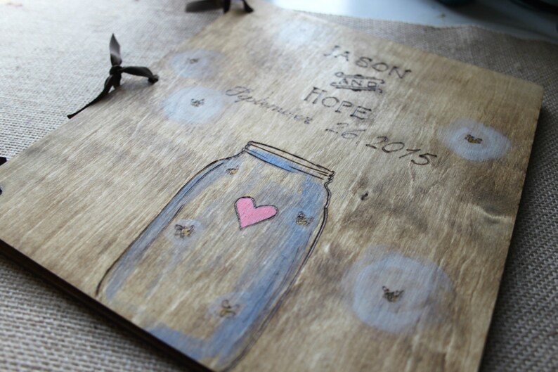Wood Guest Book Wedding Guest Book Wedding Album Gift for Couple Wedding Guestbook Wedding Gift Custom Guest Book Rustic Guestbook