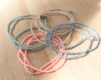 long beaded necklace, boho necklace, seed bead necklace, beaded necklace, simple beaded necklace, thin necklace, minimalist