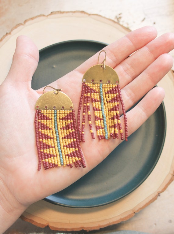 Bead clearance fringe earrings
