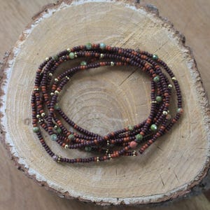 long beaded necklace, stretch bracelet, seed bead necklace, wrap bracelet, beaded necklace, multi layer necklace, thin necklace, minimalist