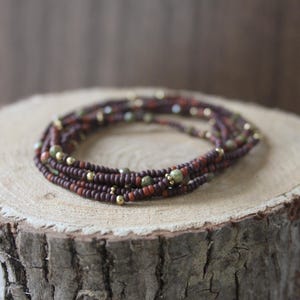 long beaded necklace, stretch bracelet, seed bead necklace, wrap bracelet, beaded necklace, multi layer necklace, thin necklace, minimalist