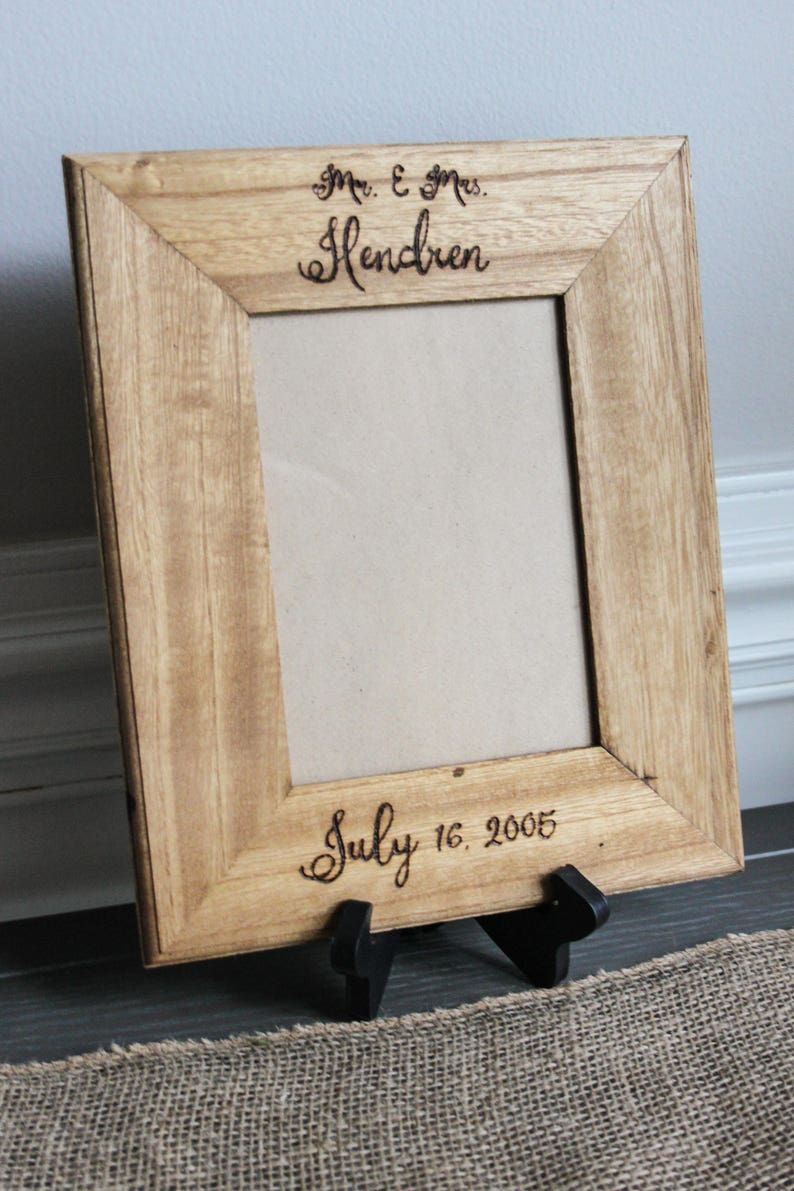 wedding gift wedding frame rustic wedding gift 5 x 7 frame 5th anniversary gift anniversary frame personalized picture frame weddings