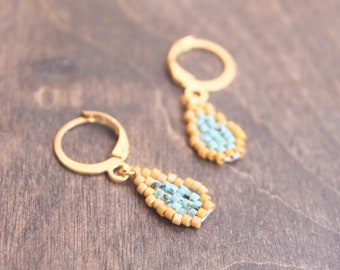 Tiny Drops // Beaded earrings, bead earrings, seed bead earrings, dangle earrings