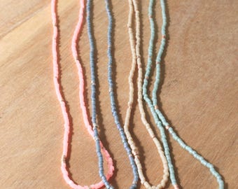 long beaded necklace, boho necklace, seed bead necklace, beaded necklace, simple beaded necklace, thin necklace, minimalist