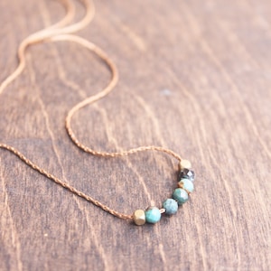 minimalist necklace, turquoise necklace, layering necklace, gemstone necklace, delicate necklace, dainty necklace, grounding stone, chakra