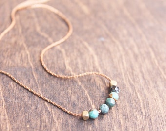 minimalist necklace, turquoise necklace, layering necklace, gemstone necklace, delicate necklace, dainty necklace, grounding stone, chakra