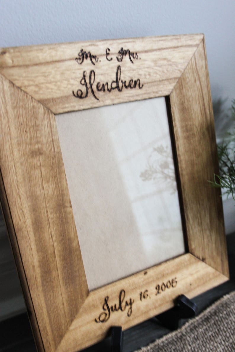wedding gift wedding frame rustic wedding gift 5 x 7 frame 5th anniversary gift anniversary frame personalized picture frame weddings