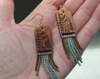 Pärlörhängen med fransar, pärlörhängen, seed bead örhängen, dingelörhängen, långa pärlörhängen, tofsörhängen, fransörhängen, boho