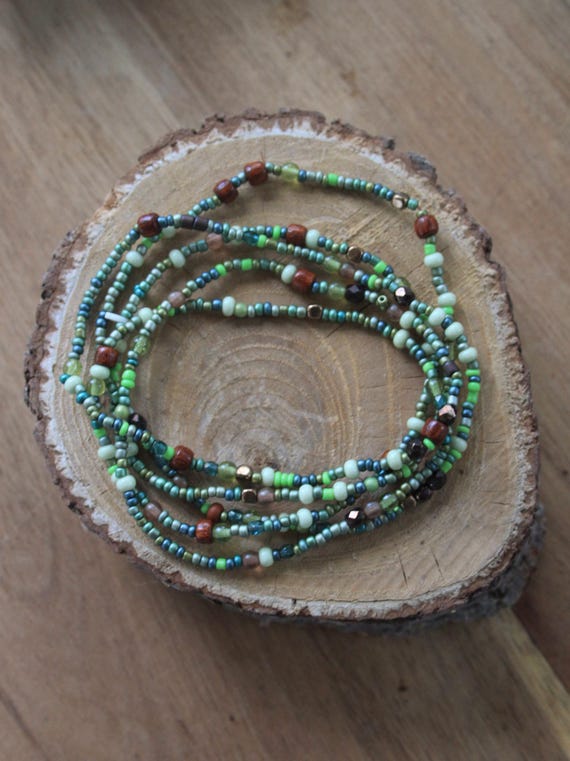 Yazilind Bracciale Multistrato Etnico Con Perline E Nappa - Gioiello Elastico Handmade Per Donna E Ragazza, Ispirato Alla Spiaggia