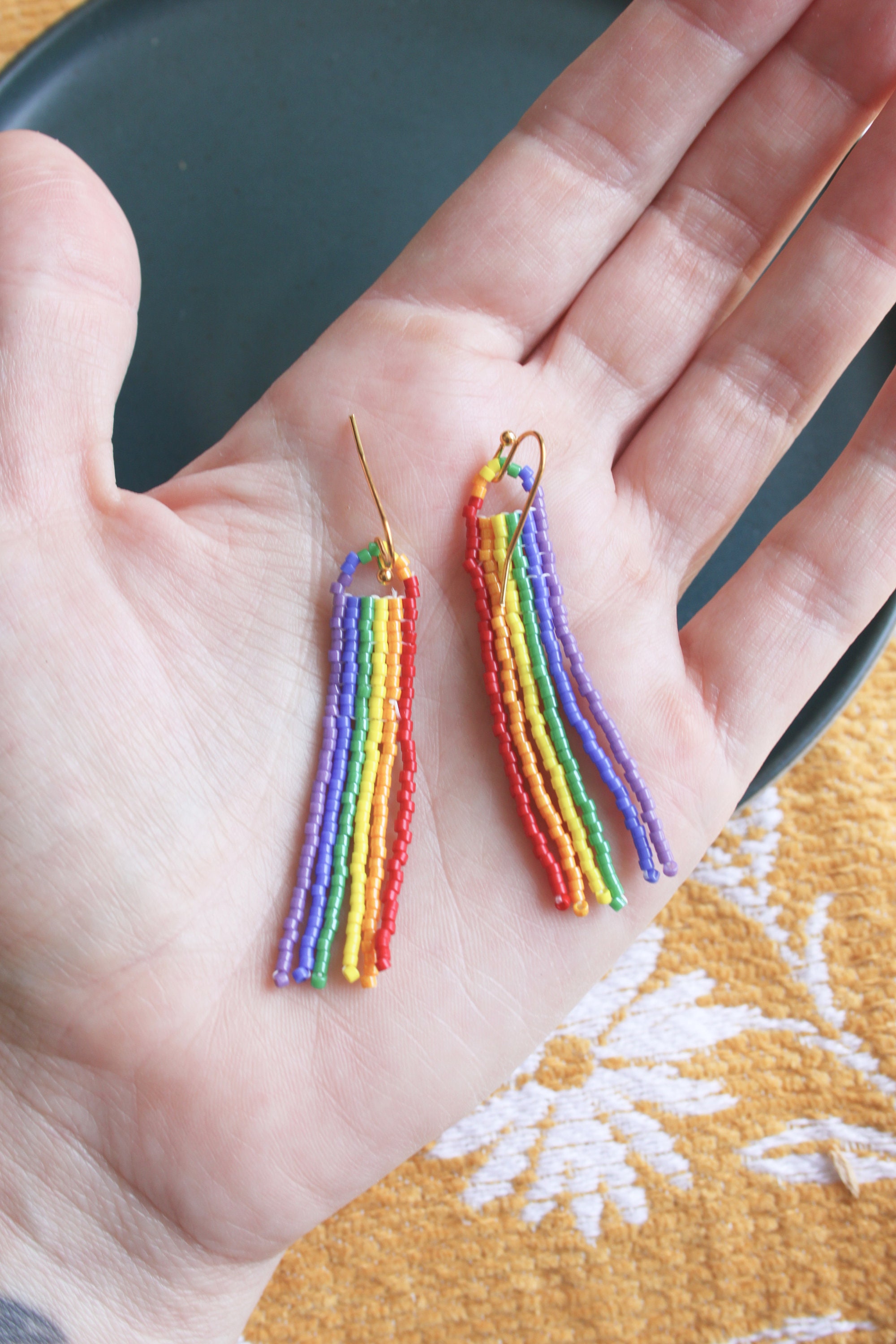 Bohemian Glass Bead Earrings | Seedbeads Earrings Handmade