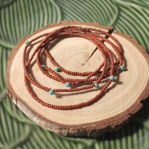 long beaded necklace, boho necklace, seed bead necklace, wrap bracelet, beaded necklace, multi layer necklace, thin necklace, minimalist