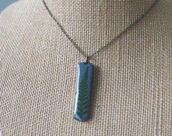 Pressed fern necklace, botanical necklace, real fern jewelry, fern jewelry, nature jewelry, botanical jewelry, cottage core, gold necklace