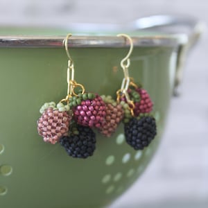 Beaded  earrings, bead earrings, seed bead earrings, dangle earrings, beaded earrings, berry earrings, hand woven earrings, beaded berry