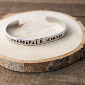 Stamped Bracelet, Adjustable cuff, Stocking Stuffer, Christmas Gift, Engraved Bracelet, Stamped Cuff Bracelet, aluminum cuff, gift for her