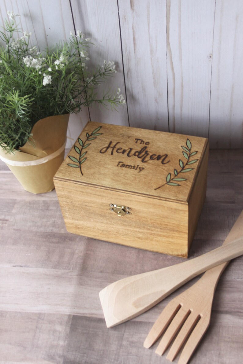 Recipe Box Family Recipe Box Wedding Gift Christmas Gift Etsy