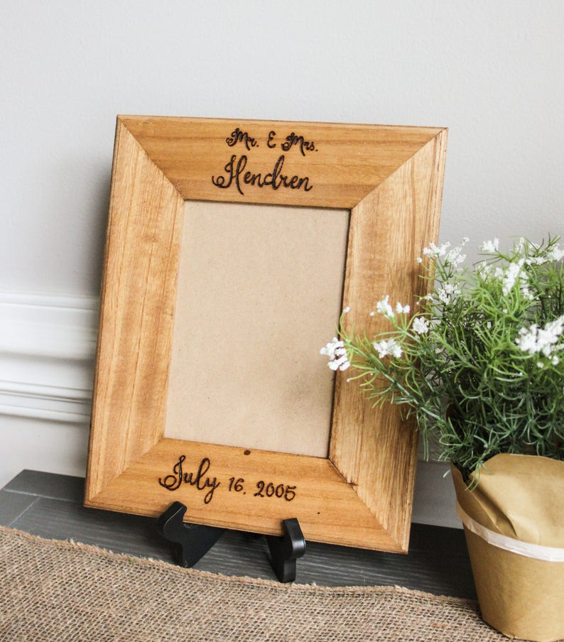 wedding gift wedding frame rustic wedding gift 5 x 7 frame 5th anniversary gift anniversary frame personalized picture frame weddings