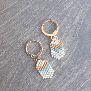 Tiny Chevrons // Beaded fringe earrings, bead earrings, seed bead earrings, dangle earrings