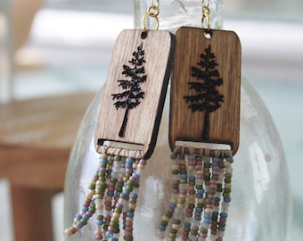 Pärlörhängen med fransar, pärlörhängen, seed bead örhängen, dingelörhängen, långa pärlörhängen, tofsörhängen, fransörhängen, boho