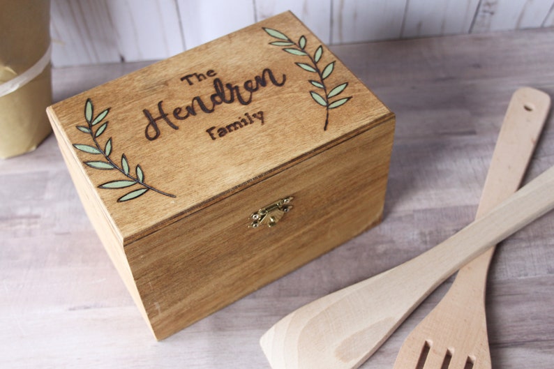 Recipe Box Family Recipe Box Wedding Gift Christmas Gift Etsy