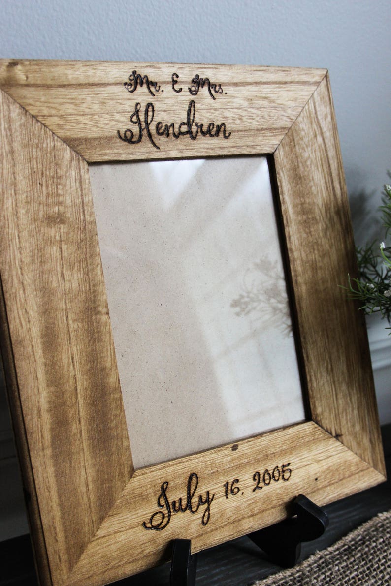 wedding gift wedding frame rustic wedding gift 5 x 7 frame 5th anniversary gift anniversary frame personalized picture frame weddings