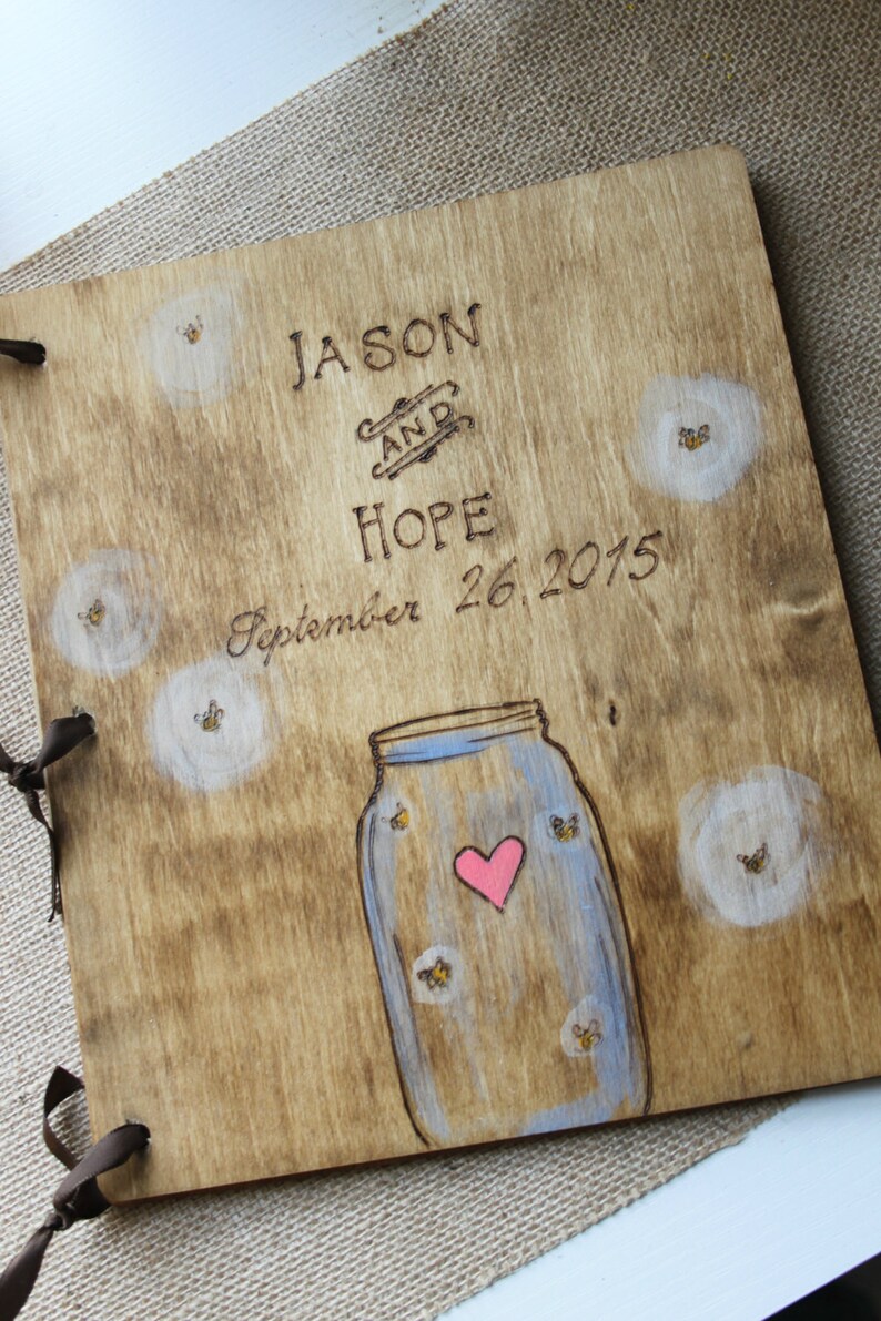 Wood Guest Book Wedding Guest Book Wedding Album Gift for Couple Wedding Guestbook Wedding Gift Custom Guest Book Rustic Guestbook
