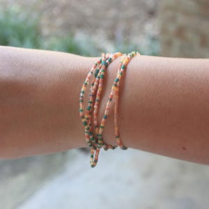 long beaded necklace, boho necklace, seed bead necklace, wrap bracelet, beaded necklace, multi layer necklace, thin necklace, minimalist
