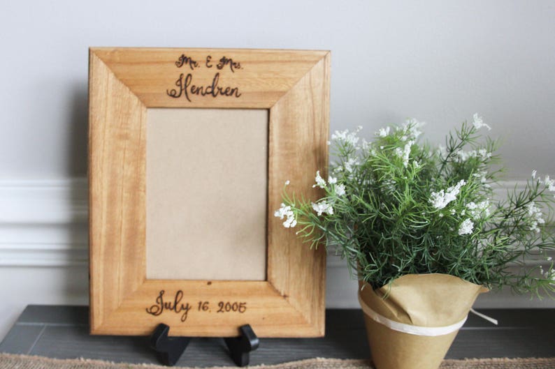 wedding gift wedding frame rustic wedding gift 5 x 7 frame 5th anniversary gift anniversary frame personalized picture frame weddings