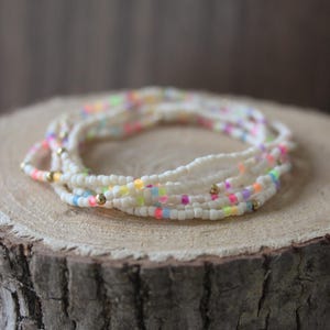 long beaded necklace, stretch bracelet, seed bead necklace, wrap bracelet, beaded necklace, multi layer necklace, thin necklace, minimalist