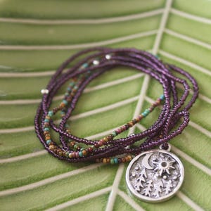 long beaded necklace, boho necklace, seed bead necklace, wrap bracelet, beaded necklace, multi layer necklace, thin necklace, minimalist