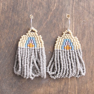 Beaded fringe earrings, bead earrings, seed bead earrings, dangle earrings, long beaded earrings, tassel earrings, beaded earrings