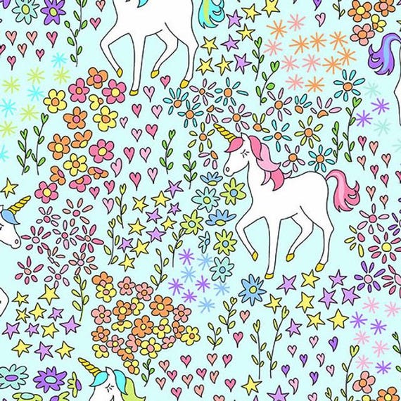 FABRIC BELIEVE UNICORNS in the fields