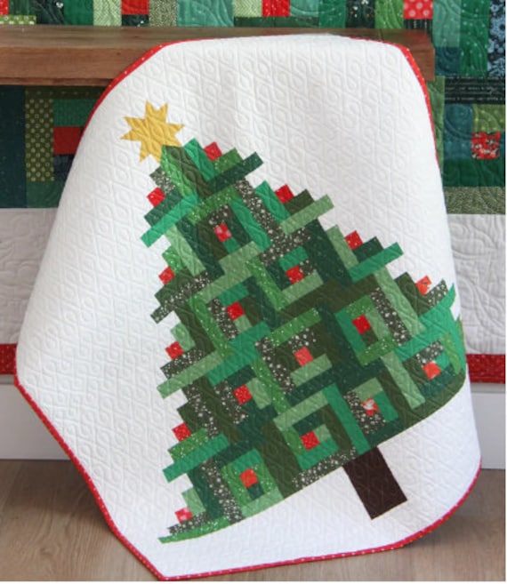 PATTERN Large CHRISTMAS Tree Quilt   Scrap, Strips and Fat Quarter Friendly